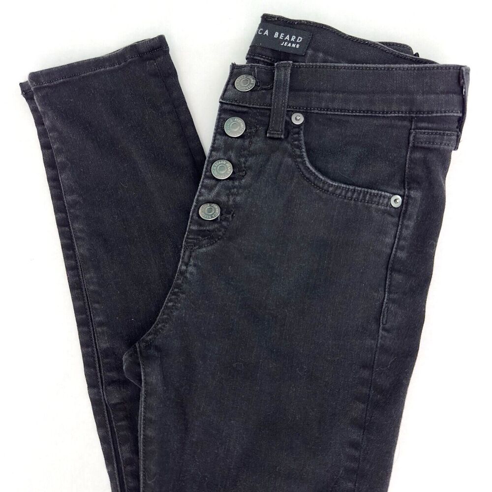 Veronica Beard Jeans 26/2 Debbie Skinny High Rise Black Button Fly Womens - Picture 11 of 11